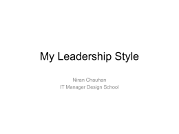 My Leadership Style - Loughborough University