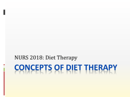 Concepts of Diet Therapy