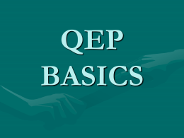 QEP BASICS - Roane State Community College