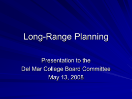 Long-Range Planning