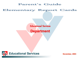 Parent's Guide to Elementary Report Card