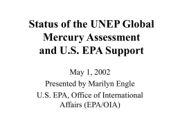 Status of the UNEP Global Mercury Assessment and U.S. EPA