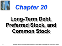 Chapter 20 -- Long-Term Debt, Preferred Stock, and Common