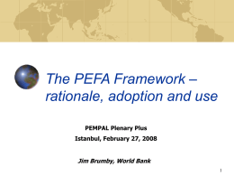 Rolling out of the PEFA Performance Measurement Framework