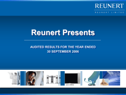 Reunert Interim Results 2006