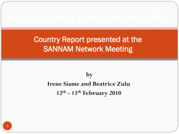 SANNAM Country Report