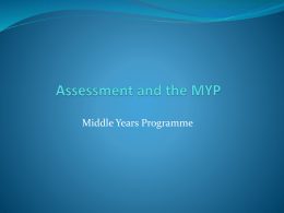 The Transition to MYP