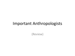 Important Anthropologists