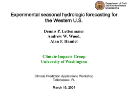 Real-time seasonal hydrologic forecasting for the Western