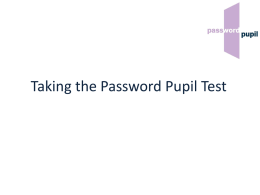 Taking the Password Test - English Language Testing