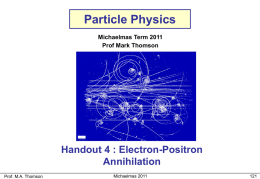Part III Particle Physics