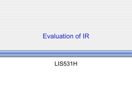 Evaluation of IR