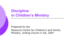 Discipline in Children's Ministry
