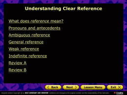 Using Clear Pronoun Reference