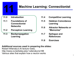 Ch. 11: Machine Learning: Connectionist