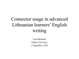 Connector usage in advanced Lithuanian learners’ English