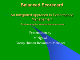 Balanced Scorecard - Midlands State University