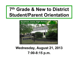 7th Grade & New Student Orientation