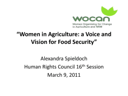 Women in Agriculture: Investment, Leadership, and Human