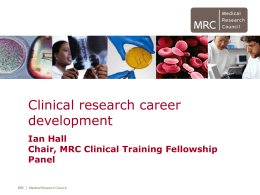 Characteristics of MRC Research Fellows - BMA