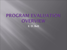 Program Evaluation Overview - Winston