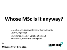 Whose MSc is it anyway?