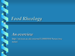 Food Rheology - Teesside University