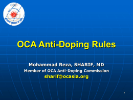 OCA Anti-Doping Rules