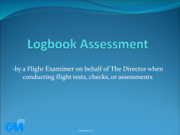 Logbook Assessment for Flight Test