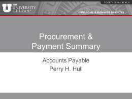 Accounts Payable Procurment Summary