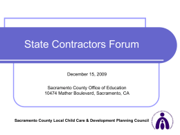 Local Child Care and Development Planning - sac