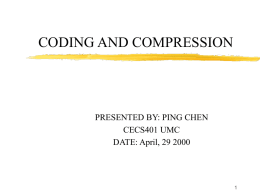 Coding and Compression - University of Missouri