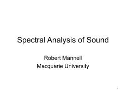 Spectral Analysis of Sound