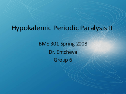 Hypokalemic Periodic Paralysis II