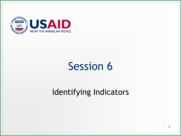 Identifying Indicators, Session 6