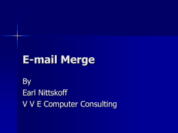E-mail Merge - V V E Computer Consulting