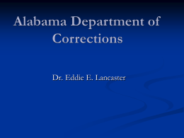 Alabama Department of Corrections Pre Release and Reentry