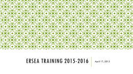 ERSEA Training 2015-2016