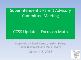 Superintendent Parent Advisory Committee Meeting