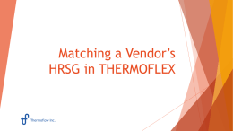 Matching a Vendor’s HRSG in THERMOFLEX
