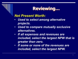 Net Present Worth Examples