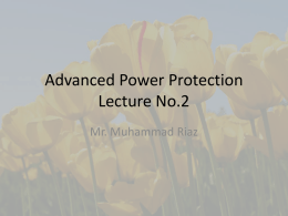Advanced Power Protection Lecture No.2