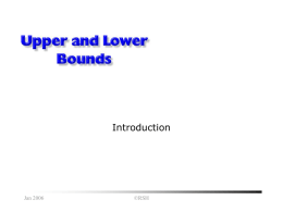 Upper and Lower Bounds