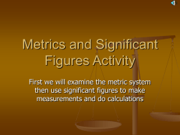 Metrics and Significant Figures Activity
