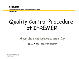 Quality Check Procedure at IFREMER