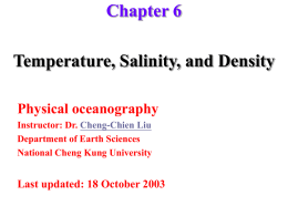 Chapter 6: Temperature, Salinity, and Density