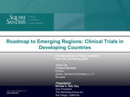 Roadmap to Emerging Regions: Clinical Trials in Developing