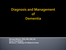 Diagnosis & Management of Dementia