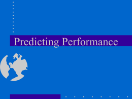 Predicting Performance - Kansas State University