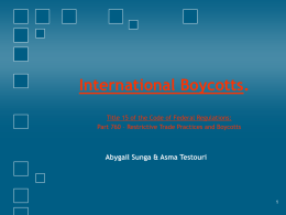 International Boycotts